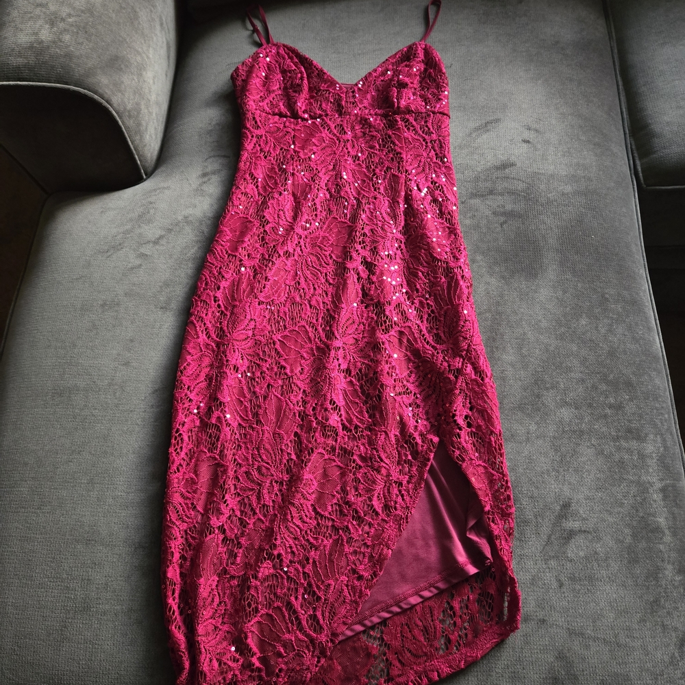 Elegant Red Lace Dress